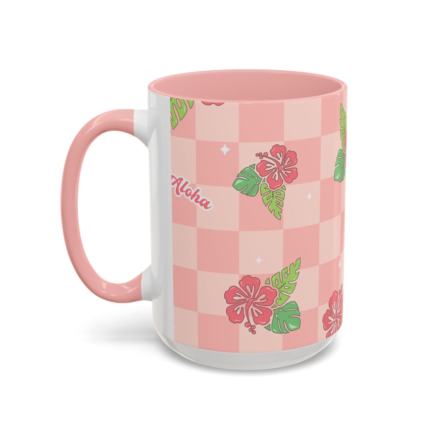 Retro Checkered Tropical Ceramic Mug